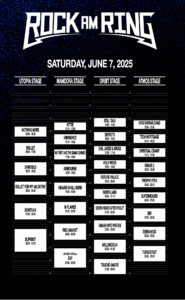 Rock am Ring 2025 Timetable Samstag