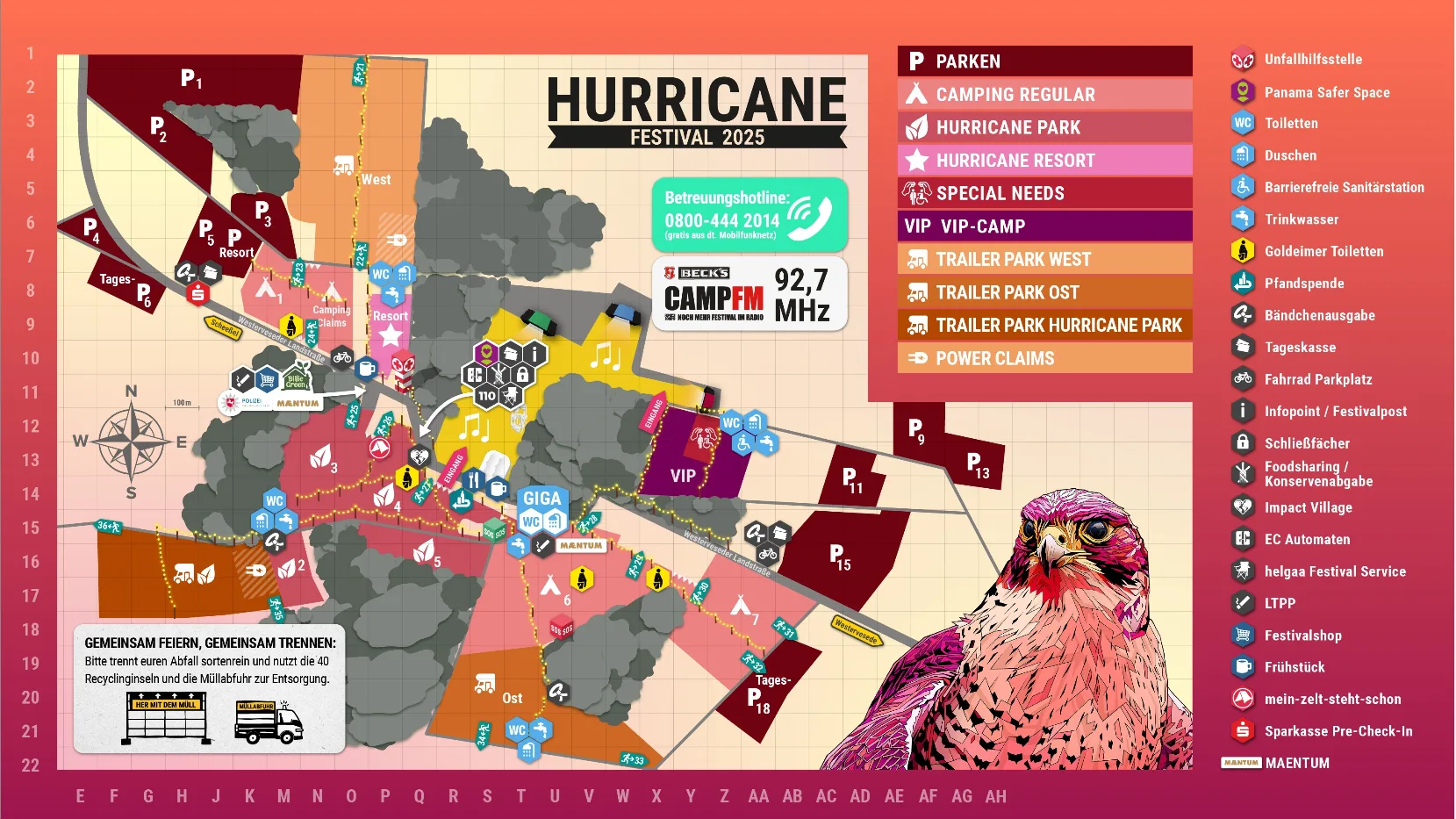 Hurricane Festival 2025 Geländeplan Camping