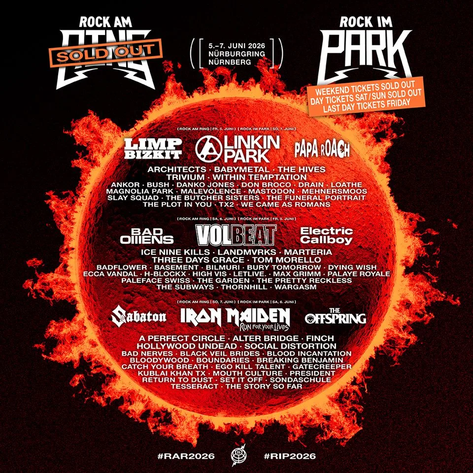 Full Lineup for Rock am Ring / Rock Im Park 2026 Rock am Ring / Rock im Park 2026 Lineup