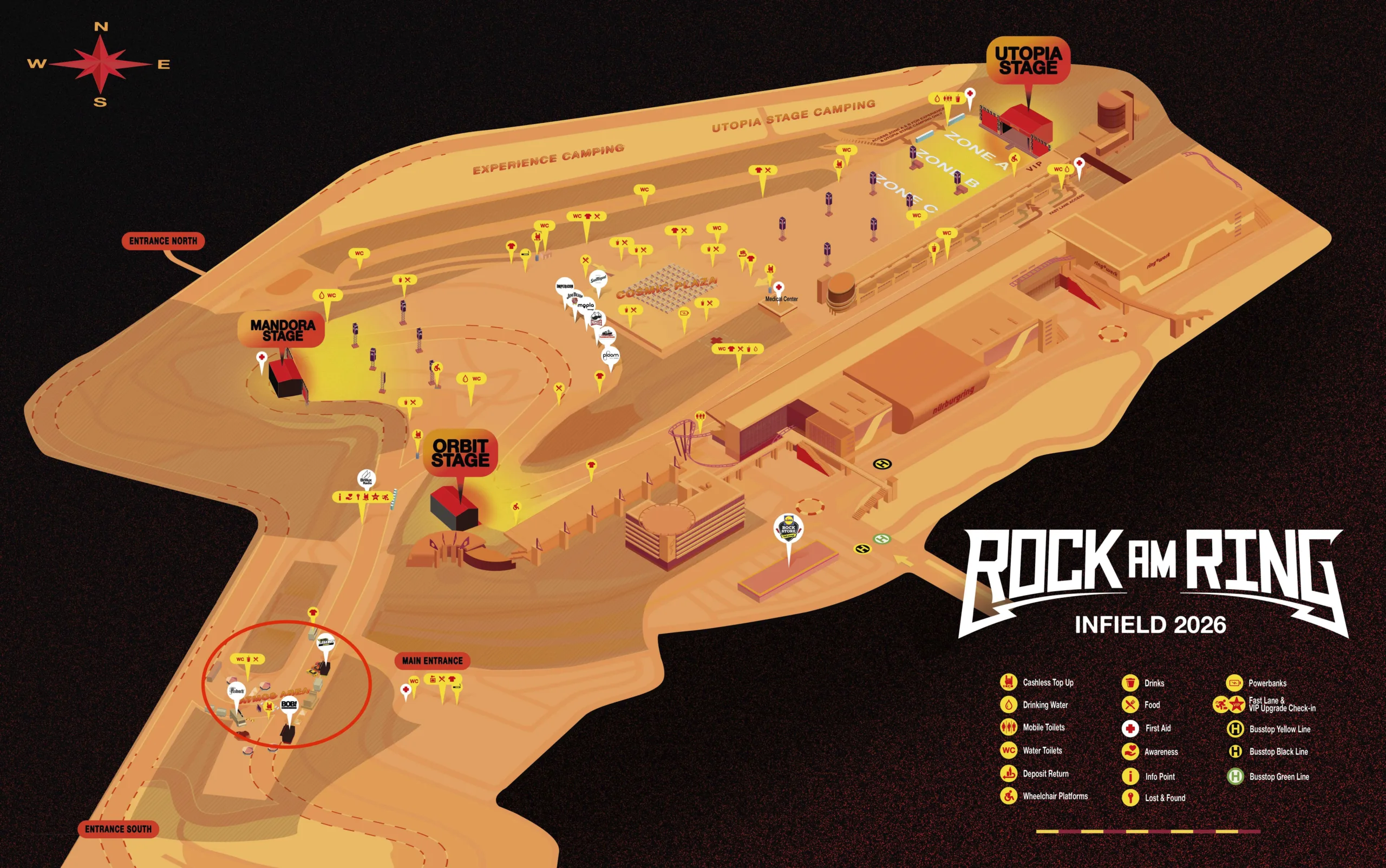 Geländeplan Rock am Ring 2026