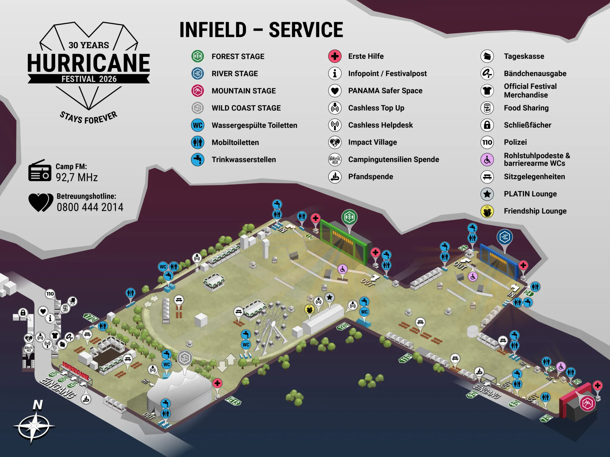 Hurricane Festival 2026 Geländeplan Infield
