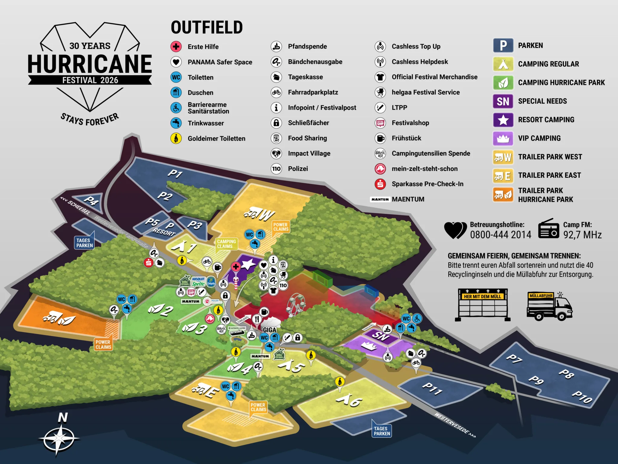 Hurricane Festival 2026 Geländeplan Outfield